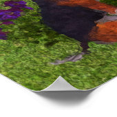 Poster Beagle Chiot Papillons Chien Art Photo Peinture (Coin)