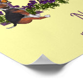 Poster Beagle Chiot Papillons Monogramme Initiale A Nom (Coin)