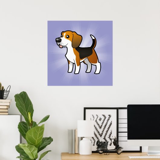Poster Beagle de dessin (Bureau à domicile)