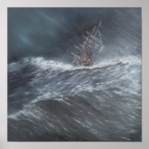 Poster Beagle de voie HMP dans une tempête outre du Cap