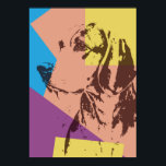 Poster Beagle d'effet Pop Art<br><div class="desc">Beagle de l'effet Pop Art. Simple rétro pop art effet design beagle dans les couleurs jaune,  bleu rose et violet. Cette oeuvre fait un grand cadeau pour les amoureux de les chiens ou toute personne qui aime le Beagle.</div>