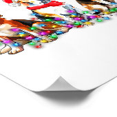 Poster Beagle Dog Christmas Lights Cute Pet Matching Fami (Coin)