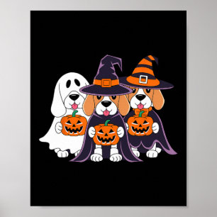 Poster Beagle Ghost Citrouille Halloween Conception Pour