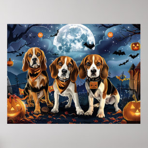 Poster Beagle Halloween Éffrayant