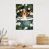 Poster Beagle In Bathtub Poster, Funny Dog Poster, Beagle (Cuisine)