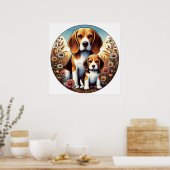 Poster Beagle Maman et Pup 5000 2X (Cuisine)