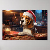 Poster Beagle Noël Cookies Festive Festive (Devant)