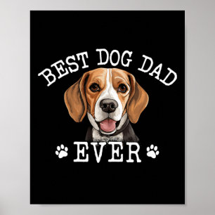 Poster Beagle Papa Fête des pères Vintage Jamais Amoureux