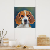 Poster Beagle - Portrait de chien (Cuisine)