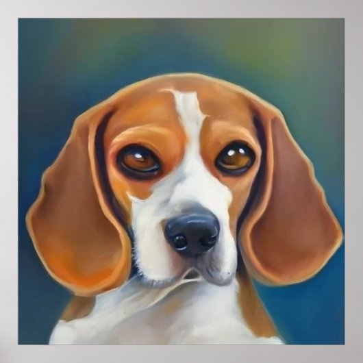 Poster Beagle - Portrait de chien (Devant)