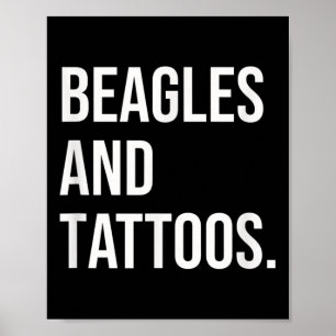 Poster Beagles Et Tatouages Propriétaire Beagle Chien Enk