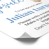 Poster Béaire Anniversaire Ours Bleu Balloon Temps Capsul (Coin)