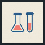 Poster Beaker & Test Tube Science Themed<br><div class="desc">Poster avec un dessin mignon d'un tube d'essai et d'un bécher. Parfait pour les types scientifiques.</div>