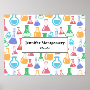 Poster Beakers et flacons Fun Science Motif Business