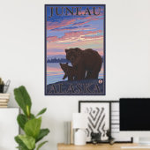 Poster Bear and Cub - Juneau, Alaska (Bureau à domicile)