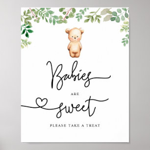 Poster Bear Baby sont doux prendre un gâteau