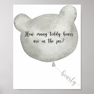 Poster Bear Balloon devine combien d'affiches nounours