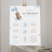 Poster Bear Balloon First Birday Jalon Signal