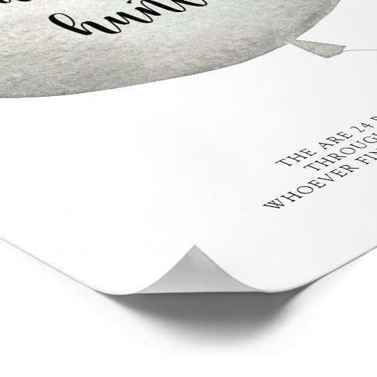 Poster Bear Balloon pacifier chasse baby shower jeu poste (Coin)