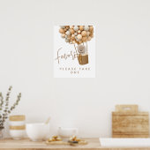 Poster Bear Balloons Baby shower moderne en faveur (Cuisine)