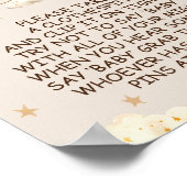 Poster Bear Boho Balloons ne pas dire Baby Game Sign (Coin)