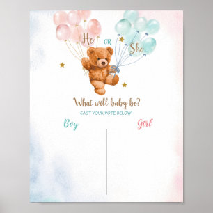 Poster Bear Boy or Girl Voting Board