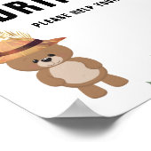 Poster Bear Cute Dans Le Baby shower Bois Boissons (Coin)