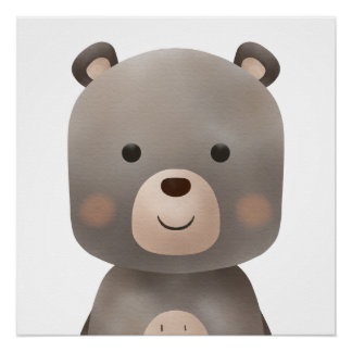 Poster Bear - decoração quarto infantil bebê