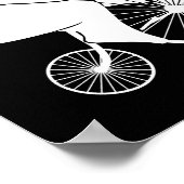 Poster Bear équitation Penny Farthing Bike (Coin)
