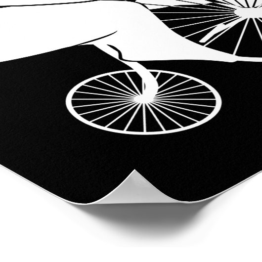 Poster Bear équitation Penny Farthing Bike (Coin)