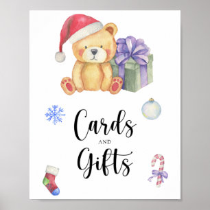 Poster Bear et cadeau de Noël - cartes et cadeaux baby sh