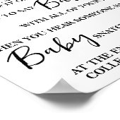 Poster Bear Greenery Ne pas dire Bébé Vêtements de la esp (Coin)