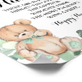 Poster Bear Greenery Pacifier chasse Baby shower Jeu (Coin)