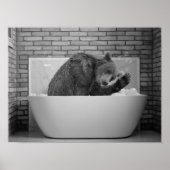 Poster Bear  in Bathtub Bubble bath Animal  (Devant)