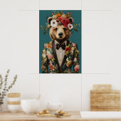 Poster Bear In Suit Poster, Bear Portrait, Bear Oil (Cuisine)