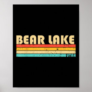 Poster Bear Lake Utah Drôle de pêche Camping d'été