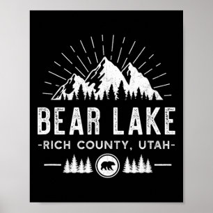 Poster Bear Lake Utah - Ski alpin Randonnée Pêche