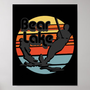 Poster Bear Lake Utah Ski Nautique Ski Nautique Rétro Vin