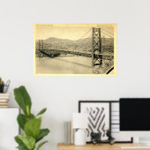 Poster Bear Mountain Bridge, Hudson River NY, Vintage (Bureau à domicile)