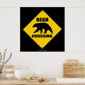 Poster Bear noire traversant la route XING (Cuisine)