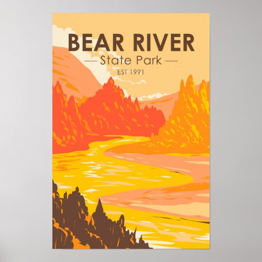 Poster Bear River State Park Wyoming Vintage (Devant)