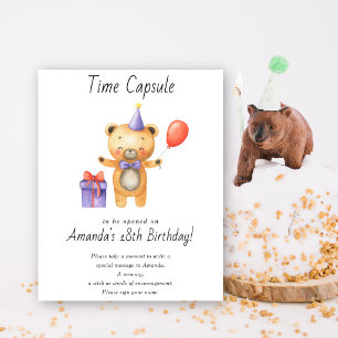 Poster Bear Time Capsule 1er anniversaire sans sexe