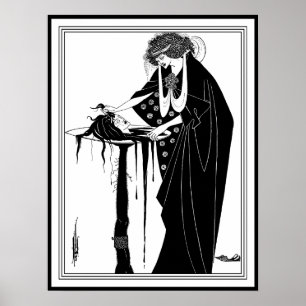 Poster Beardsley - Tête sur un plateau : La récompense du