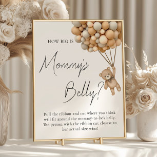 Poster Bearly Wait Baby shower Comment Big Mommys Signe d