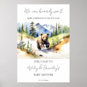 Poster Bearly wait bear aventure baby shower accueil (Devant)