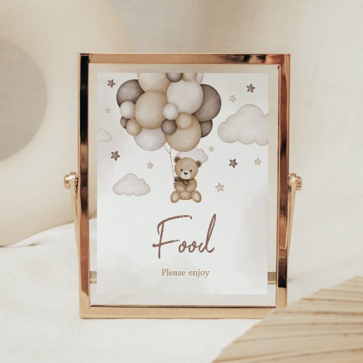 Poster Bearly Wait Brown Balloon Food