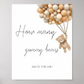 Poster Bearly Wait Devinez combien d'ours de gomme Signer (Devant)