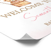 Poster Bearly Wait Pink Hot Air Balloon Bienvenue bébé (Coin)