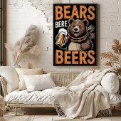 Poster Bears Bere Beers Illustration festive