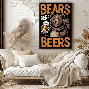 Poster Bears Bere Beers Illustration festive